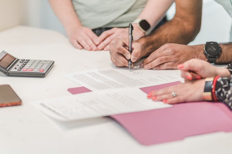 Loan paperwork reviewed by a lender