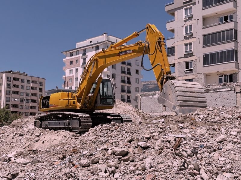 A building being demolished for a planning violation