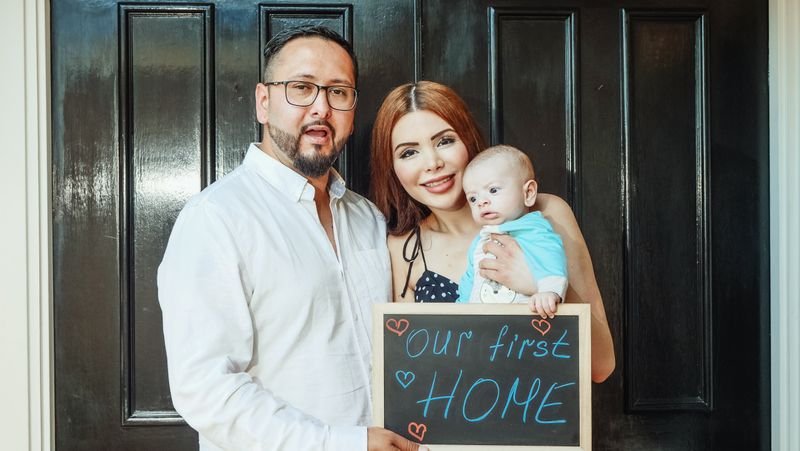 Family moving into a new home
