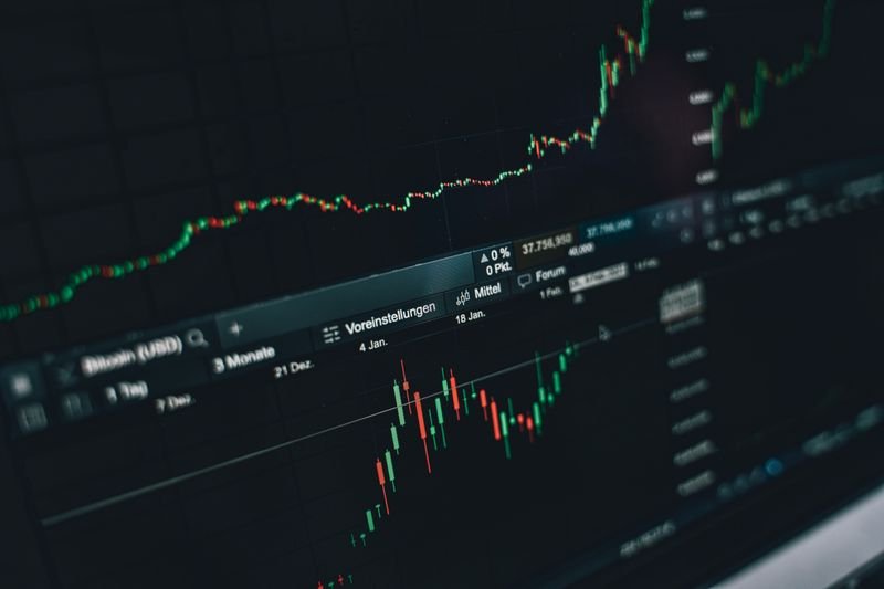Stock market performance chart on a trading screen