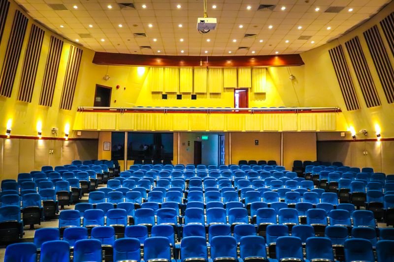 An event hall prepared for an awards ceremony